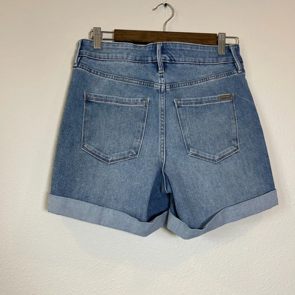White House Black Market Womens Size 4 Medium Wash Cuffed Denim Shorts 5 Inseam